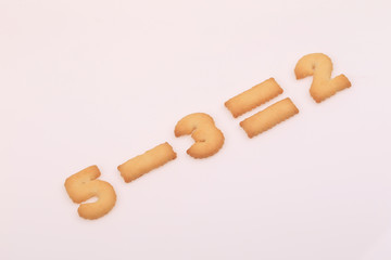 The digital shape of the biscuit on a white background