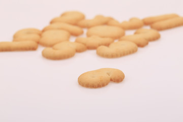 The digital shape of the biscuit on a white background