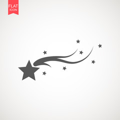 Falling star vector . Shooting star isolated from background. Icon of meteorite or comet with tail © Aygun