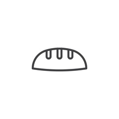 Loaf bread outline icon. linear style sign for mobile concept and web design. bread roll simple line vector icon. Symbol, logo illustration. Pixel perfect vector graphics