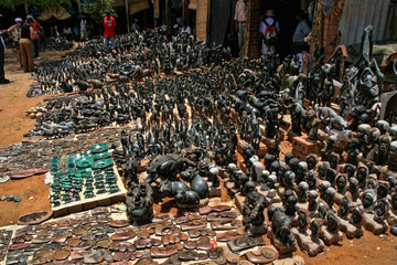 A rich offer of souvenir at  marketplace, Victoria falls, Zimbabwe