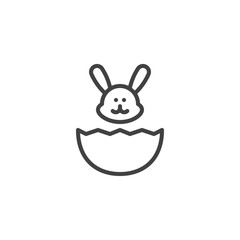 Easter bunny outline icon. linear style sign for mobile concept and web design. Bunny head and easter egg simple line vector icon. Symbol, logo illustration. Pixel perfect vector graphics