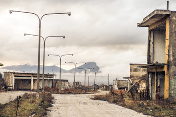 an abandoned town in Ptolemaida greece