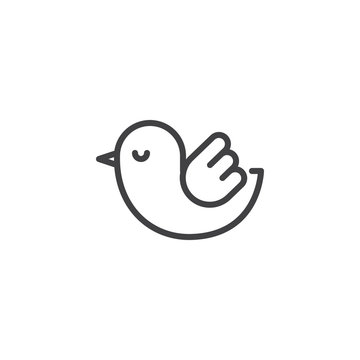Dove bird outline icon. linear style sign for mobile concept and web design. Flying bird simple line vector icon. Symbol, logo illustration. Pixel perfect vector graphics