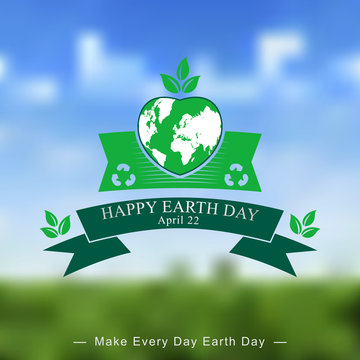 Earth day templates on blurred background