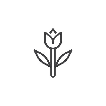 Tulip outline icon. linear style sign for mobile concept and web design. Flower simple line vector icon. Symbol, logo illustration. Pixel perfect vector graphics