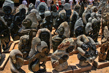 A rich offer of souvenir at  marketplace, Victoria falls, Zimbabwe