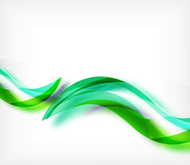 Vector colorful wavy stripe on white background with blurred effects. Vector digital techno abstract background