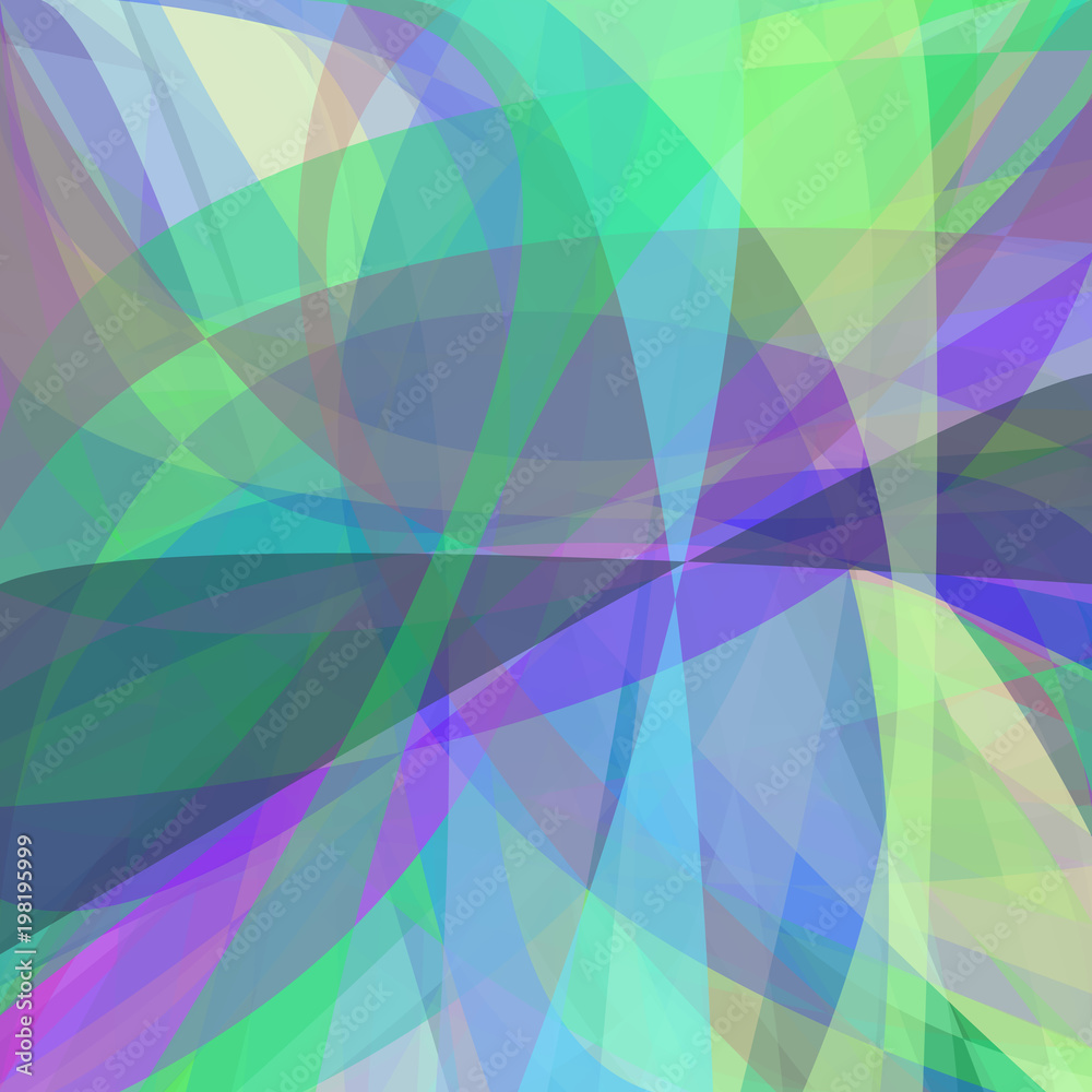 Poster multicolored abstract background from dynamic curves - vector design