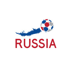 Fototapeta na wymiar Football in Russia vector illustration with ball