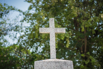 Cross on tomb in Chinese Christian cemetery