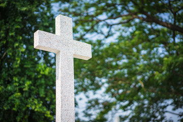 Cross on tomb in Chinese Christian cemetery