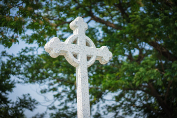 Cross on tomb in Chinese Christian cemetery