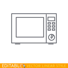Microwave Oven Line Icon. Editable line sketch icon. Stock vector illustration.