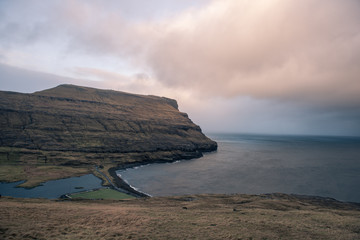 a lonely football field in the faroe islands
