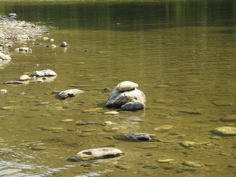 Stones in clear water
