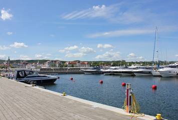 Yachts and sailboats in the Marina in Sopot, Poland