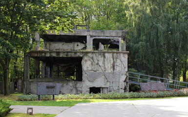 Old millitary barrack destroyed during Worl War II in Westerplatte in Gdańsk, Poland