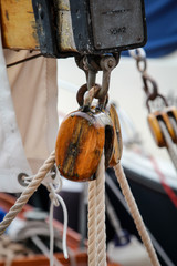 Detail eines Bootes, Segelboot