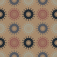 Circle symmetry different seamless pattern. Suitable for screen, print and other media.