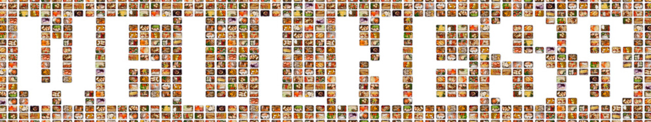 Wellness written with foil boxes with fitness nutrition