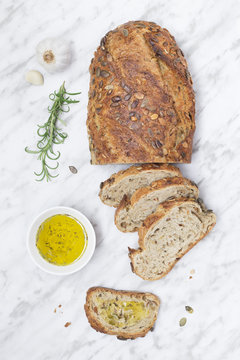 Fresh bread and olive oil