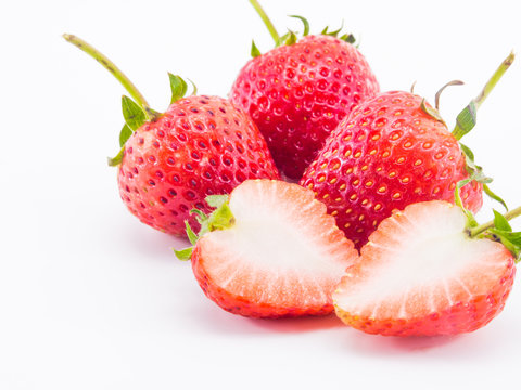 Group of Strawberries isolated on white background