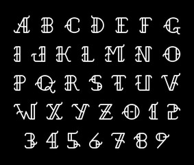 Vintage font and alphabet