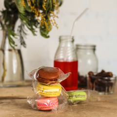 macaroon - delicious and beautiful dessert (almond cake with cream)