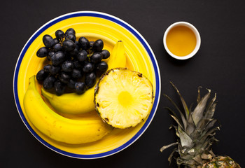 Fruit selection on plate