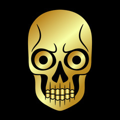 Skull gold . Golden element collection.