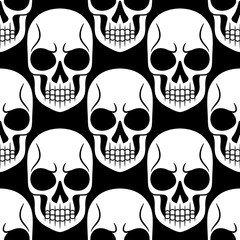 Fototapeta premium Tattoo Skull Seamless Pattern