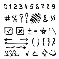 Hand lettering typography EPS 10. Vector hand drawn elements in doodle style on white background