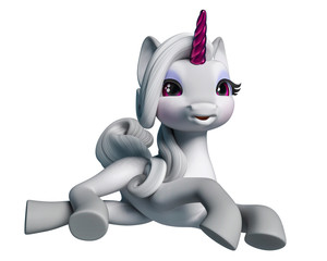 lovely unicorn cartoon