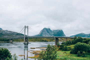 Beautiful bridge in norway. Nature, landscape