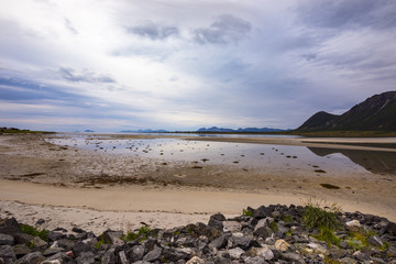 Mountains and beaches of Laukvik