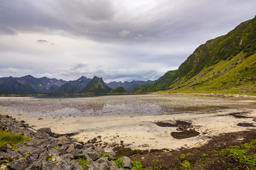 Mountains and beaches of Laukvik