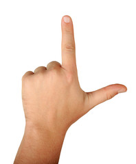 gesture male hand with two fingers