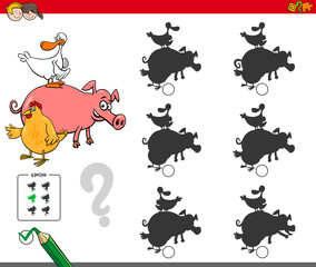 shadows activity game with farm animals