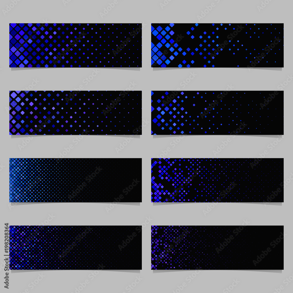 Poster abstract rounded square mosaic pattern banner template background set