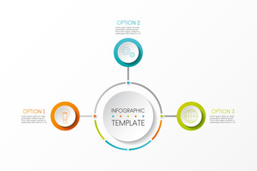 Template of business graph with colourful options. Vector.