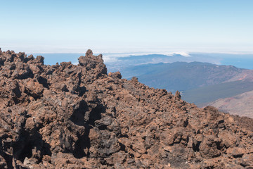 Basalt Tuffsteine auf dem Vulkan Teide