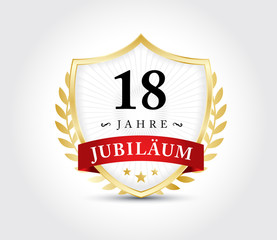 18 Jahre Jubilaeum Wappen Gold