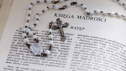 rosary & polish Bible - The Book of Wisdom