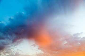 Beautiful clouds in the sky at sunset