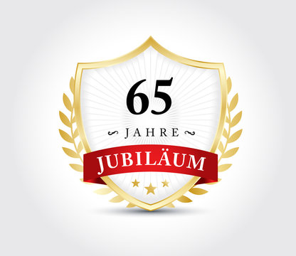 65 Jahre Jubilaeum Wappen Gold