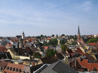 Fototapeta na wymiar Altenburg / Germany: View over the listed old town of the former residential city in Eastern Thuringia