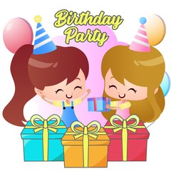 Birthday party illustration