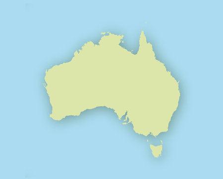 Karte von Australien mit Schatten