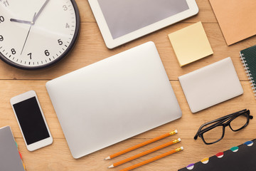 Strict work desk of orderly person